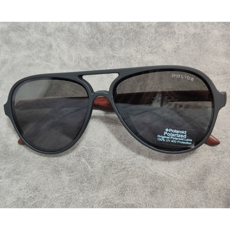 عینک آفتابی مردانه مدل خلبانی پلاریزه دسته چوبی کد 0357 UV400