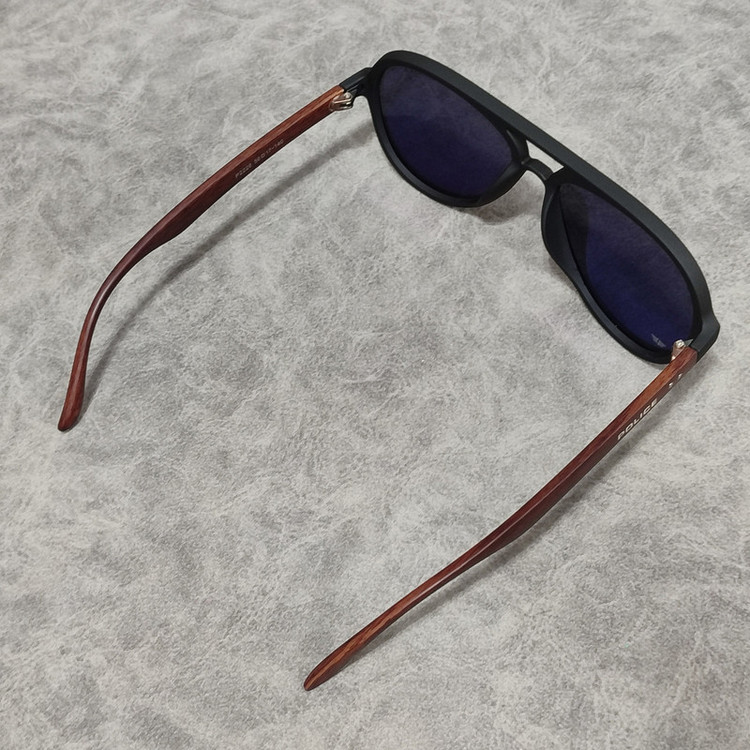 عینک آفتابی مردانه مدل خلبانی پلاریزه دسته چوبی کد 0357 UV400