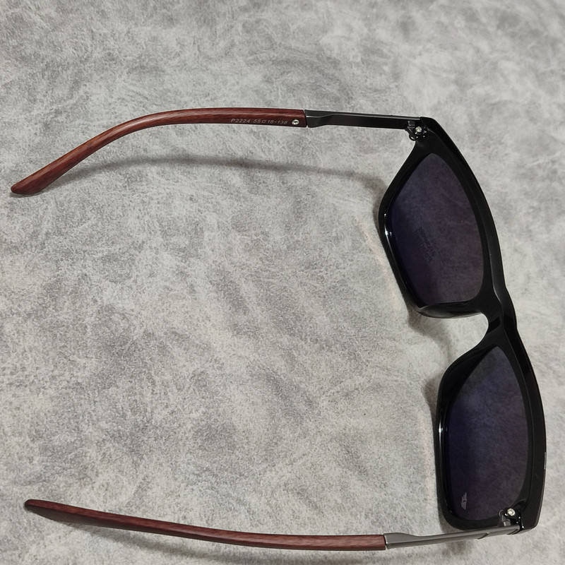 عینک آفتابی مردانه مدل ویفرر پلاریزه دسته چوبی کد 0347 UV400