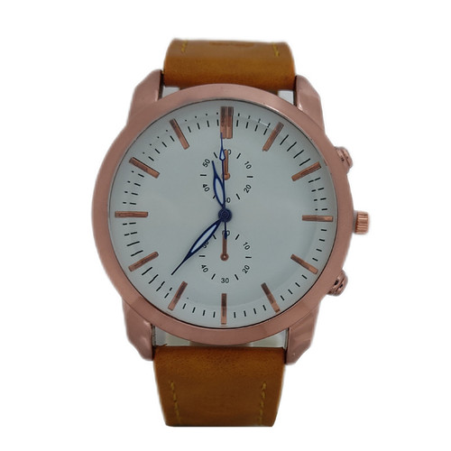 ساعت مچی عقربه ای مدل بند چرمی کد 004