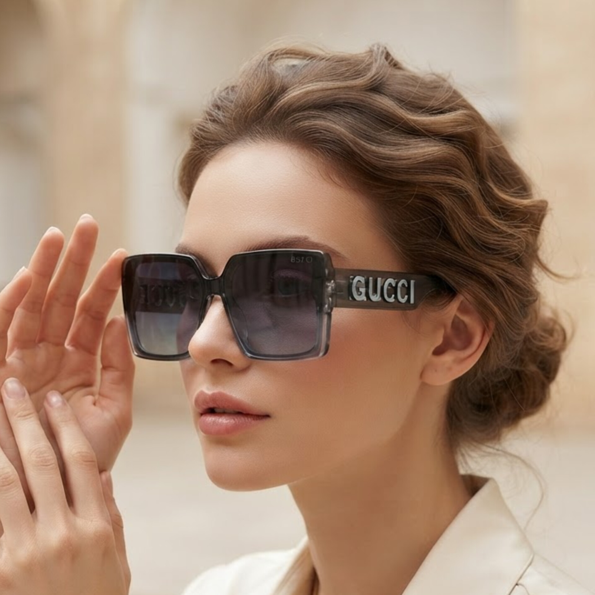 عینک آفتابی زنانه مدل مربع کائوچو کد 19 UV400