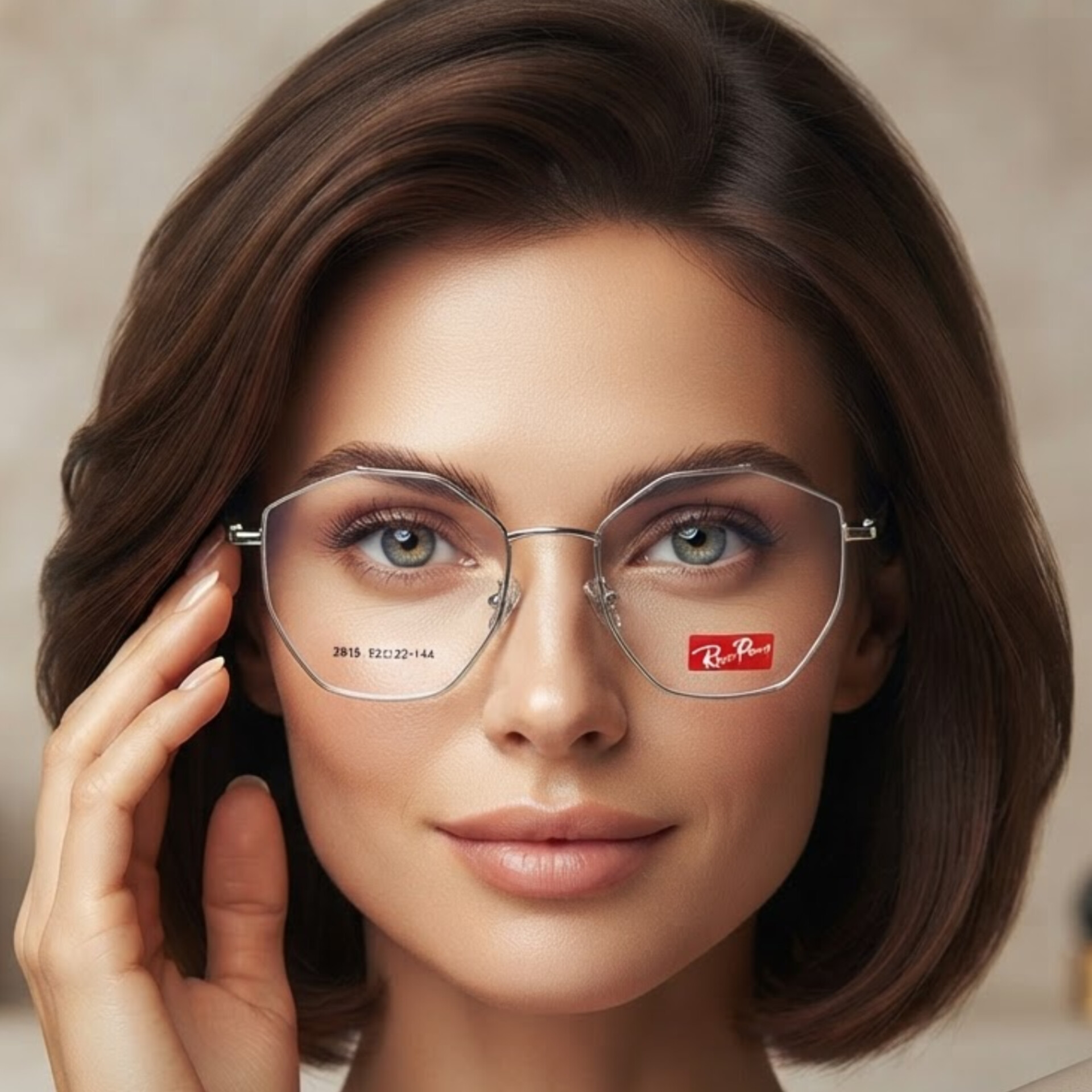 فریم عینک طبی زنانه  رلی پنگ مدل چند ضلعی استیل کد 065