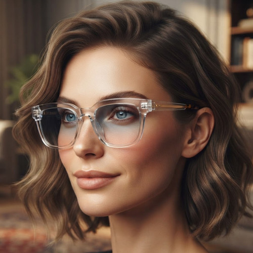 عینک آفتابی زنانه مدل ویفرر کائوچو فریم شفاف دسته فلزی کد 82 UV400