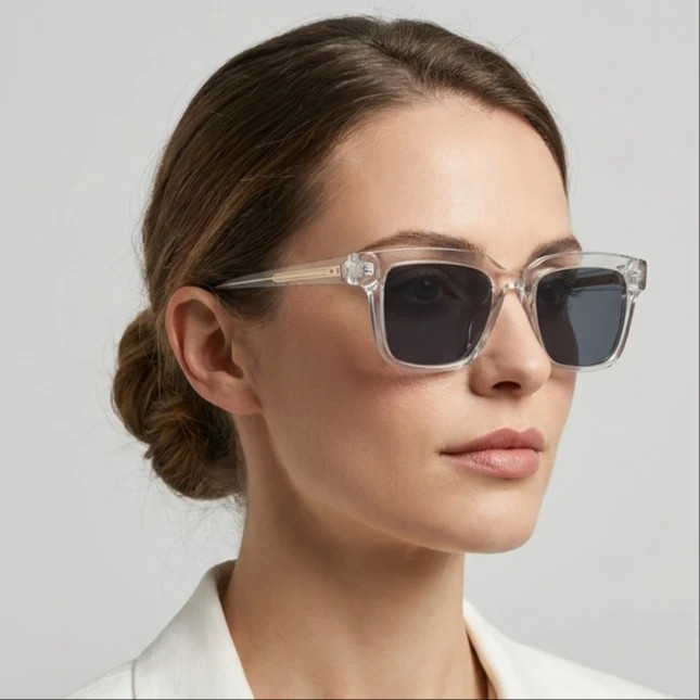 عینک آفتابی زنانه مدل ویفرر کائوچو فریم شفاف کد 81 UV400